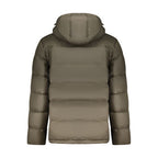 Calvin Klein men's Marrone poliammide jacket with front zipper and stand collar, stylish for casual wear.