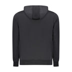 Norway 1963 black cotton men's hooded sweatshirt with front pocket and adjustable drawstrings, casual streetwear style.