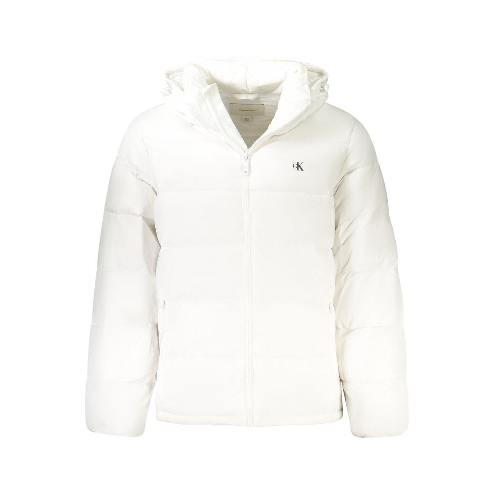 Calvin Klein Bianco Poliammide men's jacket shown in white, with a sleek fit and modern design.