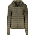 Cavalli Class Verde polyester men's jacket with a sleek design and full-length zipper, suitable for casual wear.