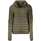 Cavalli Class Verde polyester men's jacket with a sleek design and full-length zipper, suitable for casual wear.