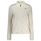 Norway 1963 Bianco polyester women's sweatshirt with a relaxed fit and minimalist design, displayed on a hanger.