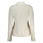Norway 1963 Bianco polyester women's sweatshirt with a relaxed fit and round neckline, displayed on a hanger.