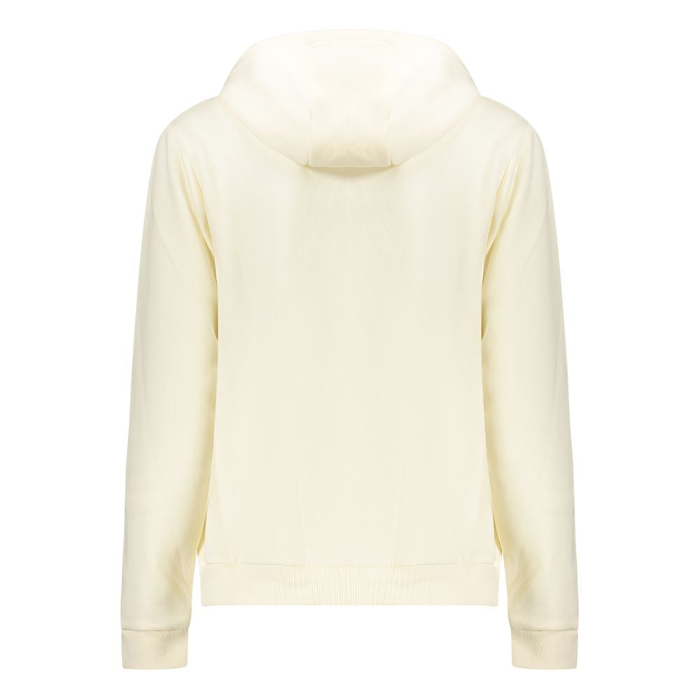 White cotton women's hoodie sweatshirt by Norway 1963, featuring a comfortable fit and casual style.