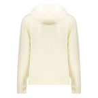 White cotton women's hoodie sweatshirt by Norway 1963, featuring a comfortable fit and casual style.