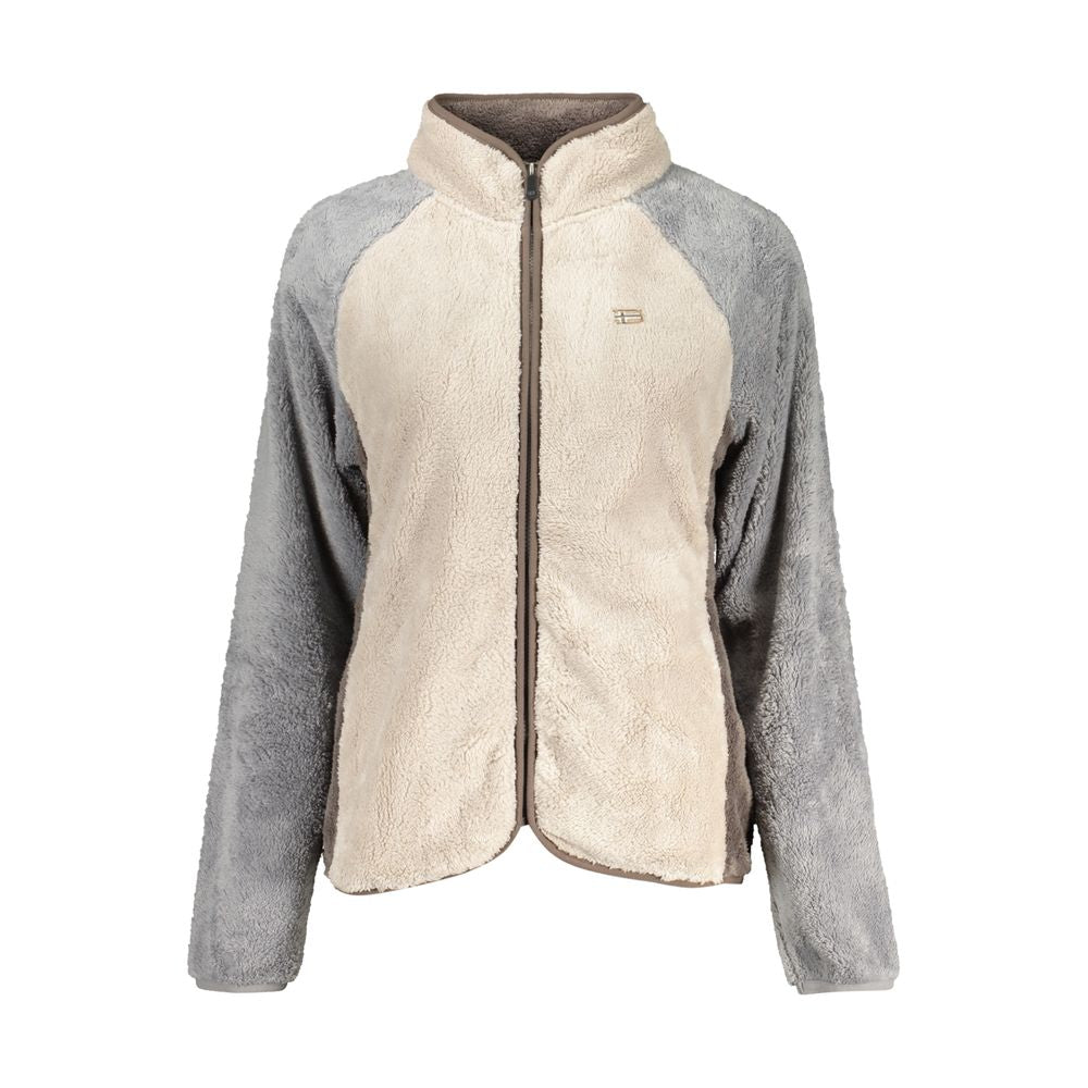 Norway 1963 beige polyester women's sweatshirt with a relaxed fit and round neckline, casual and comfortable for everyday wear.