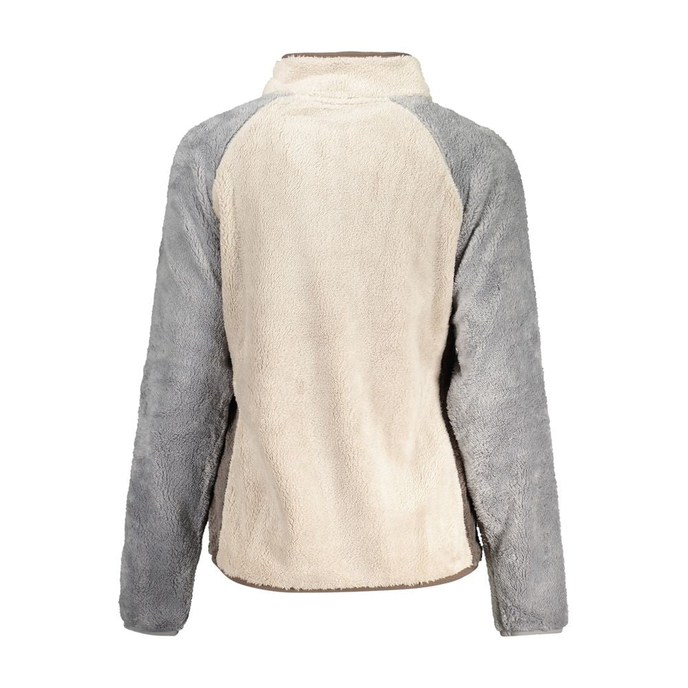 Norway 1963 beige polyester women's sweatshirt with a relaxed fit and crew neck, displayed flat on a white background.