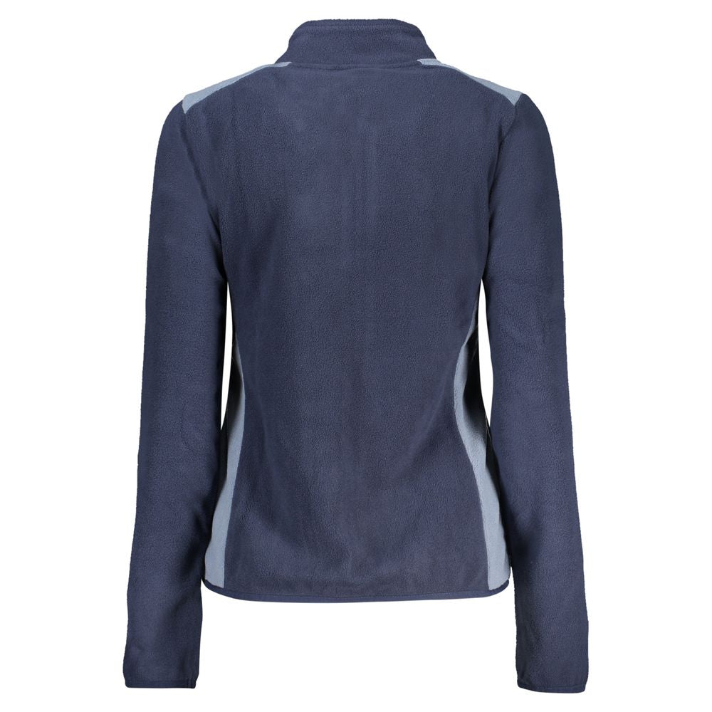 Norway 1963 blue polyester women's sweatshirt displayed on a hanger, showcasing a casual, comfortable fit and classic style.