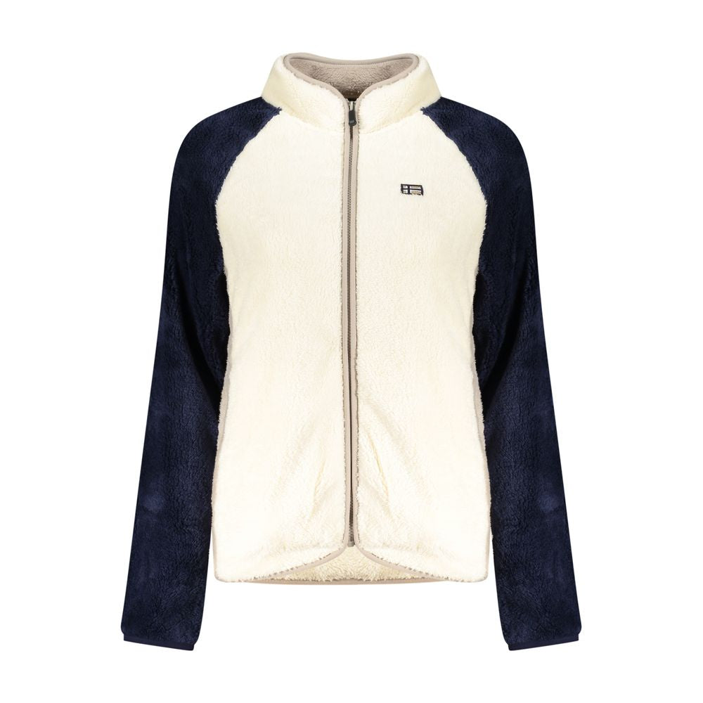 Norway 1963 Bianco polyester women's sweatshirt with a relaxed fit, featuring a simple crew neck and long sleeves.