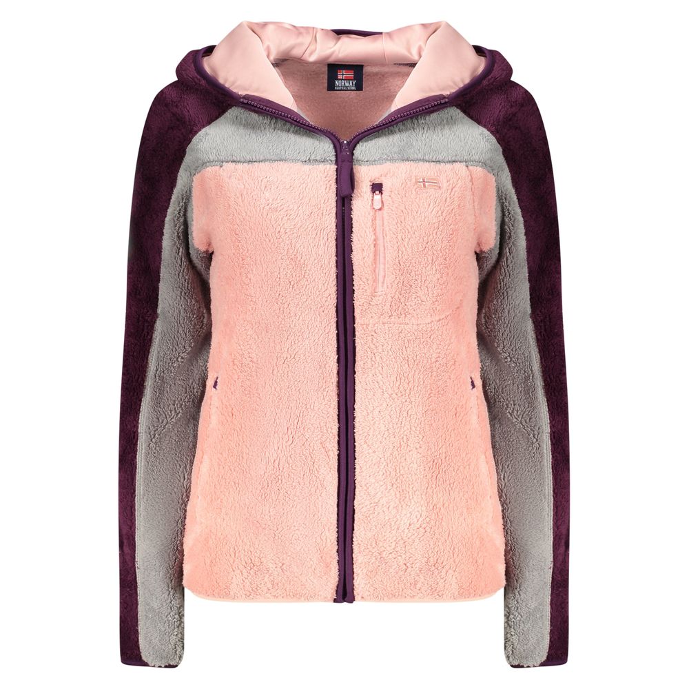 Norway 1963 Rosa polyester women's sweatshirt displayed flat, showing the soft pink color and casual fit.