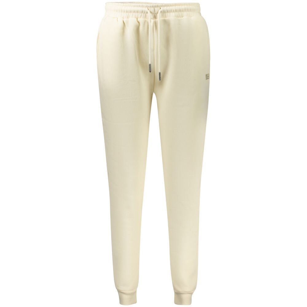 Norway 1963 white cotton women's sweatpants with elastic waistband and relaxed fit, casual and comfortable for everyday wear.
