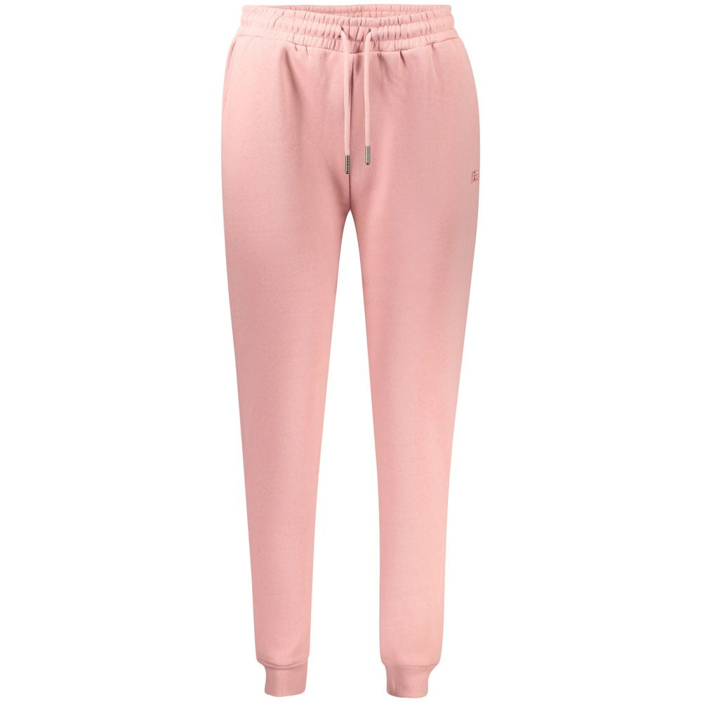 Pink cotton women's sweatpants by Norway 1963 with a relaxed fit and elastic waistband, casual and comfortable for everyday wear.