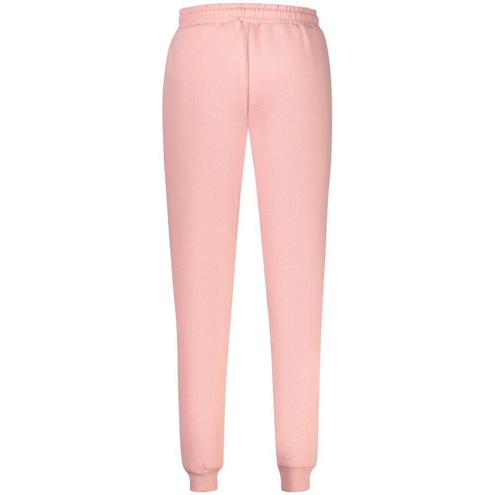 Pink cotton women's sweatpants from Norway 1963 with a relaxed fit and casual style, shown on a model.