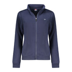 Blue cotton women's sweatshirt by Norway 1963 with a casual fit, featuring a round neckline and subtle branding details.