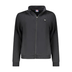 Black cotton women's sweatshirt from Norway 1963 with a casual fit and minimalist design, displayed on a hanger.