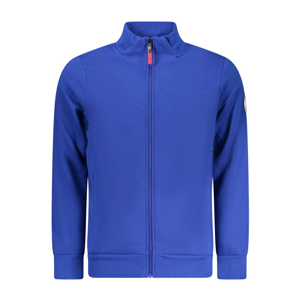 Blue cotton men's sweatshirt from Norway 1963 with a classic fit and minimal branding, displayed on a neutral background.