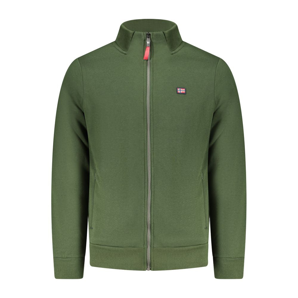 Norway 1963 Verde cotton men's sweatshirt featuring a casual fit and classic crew neckline, displayed on a hanger.