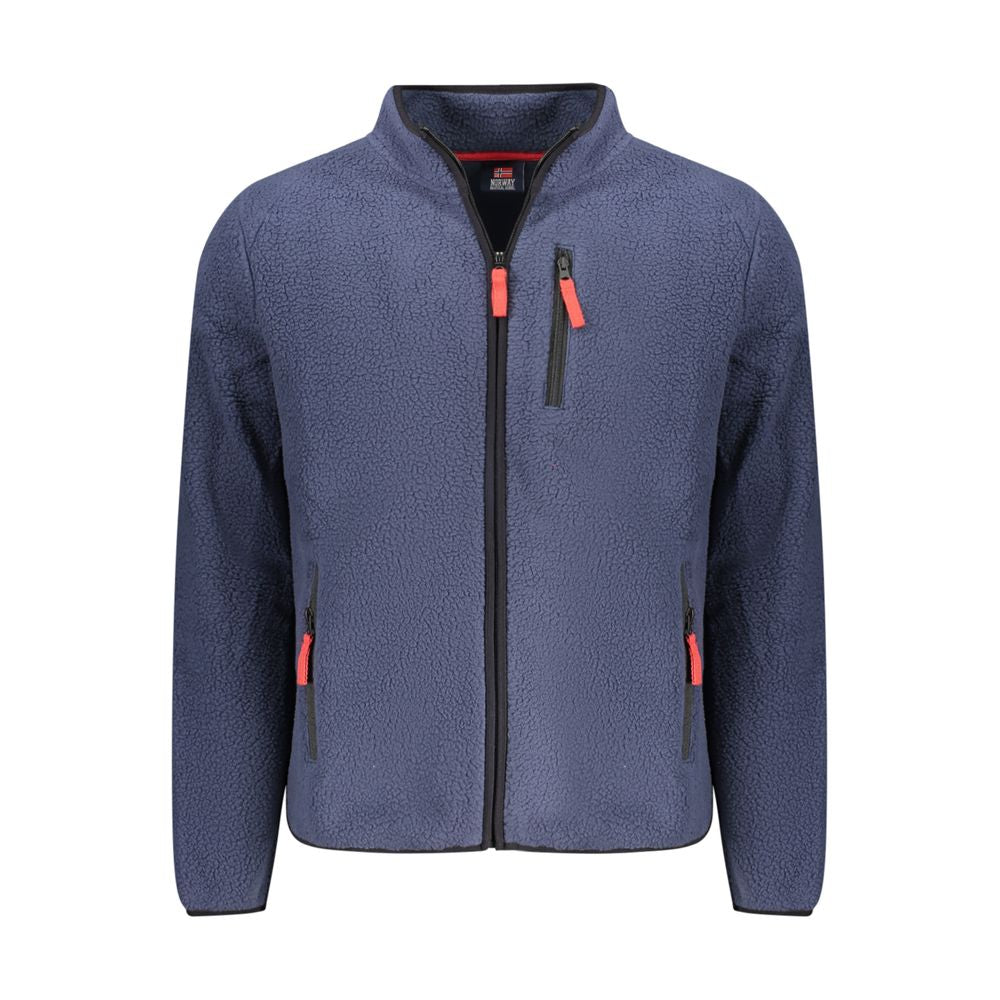 Norway 1963 blue polyester men's sweatshirt with round neckline and long sleeves, casual and comfortable apparel.