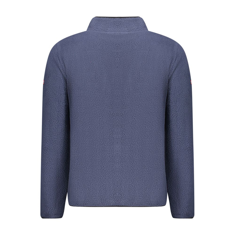 Norway 1963 blue polyester men's sweatshirt with crew neck and long sleeves, casual style for everyday wear.