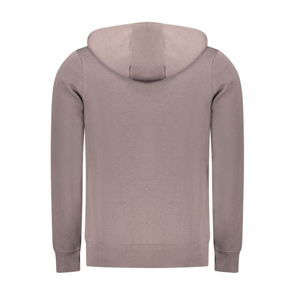 Norway 1963 Marrone cotton men's sweatshirt with ribbed cuffs and crew neck, casual and comfortable fit.