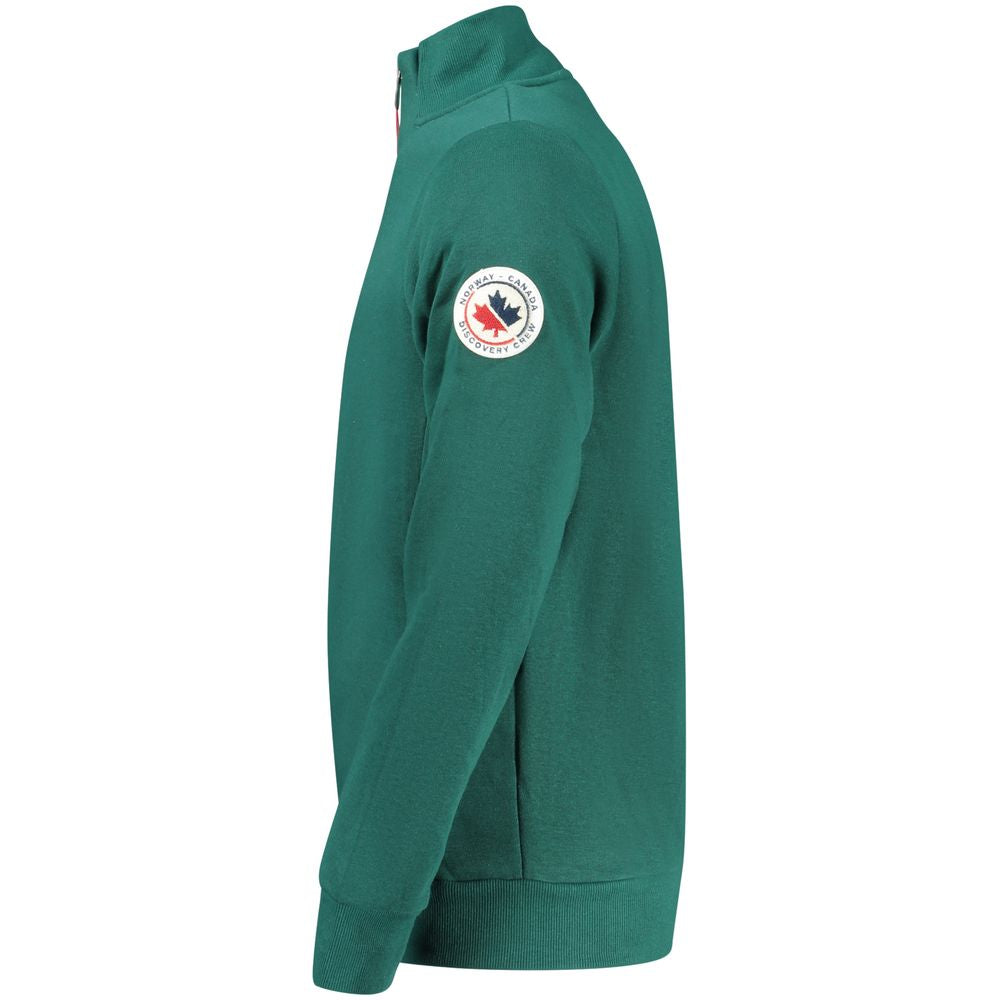 Norway 1963 Verde cotton men's sweatshirt featuring a crew neck and long sleeves, casual and comfortable clothing.