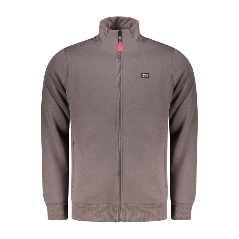 Norway 1963 Marrone cotton men's sweatshirt with a relaxed fit and crew neckline, showcasing a comfortable casual style.