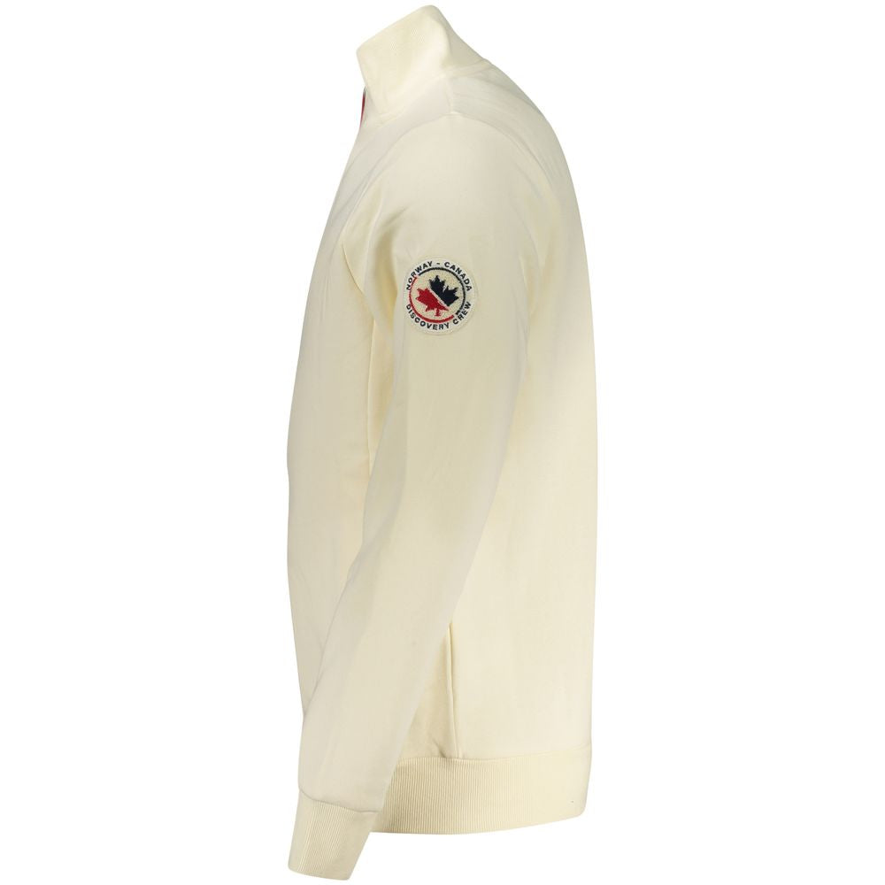 Norway 1963 white cotton men's sweatshirt with crew neck and long sleeves, casual and comfortable apparel.