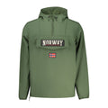 Norway 1963 Verde polyester men's jacket with front zipper, collar, and long sleeves, displayed on a neutral background.