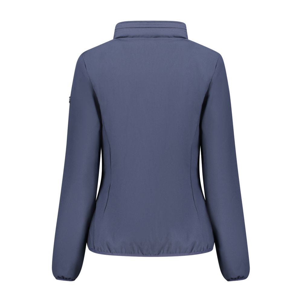 Blue Norway 1963 polyester women's jacket displayed on a hanger, featuring a classic design and lightweight fabric.