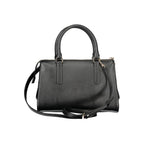 Black Guess Jeans women's handbag made of polyurethane, featuring a sleek design with a top handle and stylish accents.