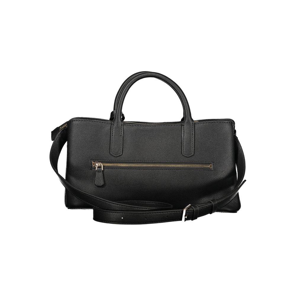 Guess Jeans Nero polyurethane women's handbag with sleek design and top handle, featuring the Guess logo for stylish everyday use.