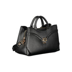 Black Guess Jeans women's handbag made of polyurethane with sleek design and silver hardware, perfect for casual or chic outfits.