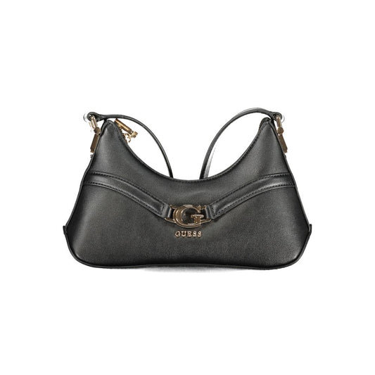 Guess Jeans Nero Poliuretano Women Shoulder Bag Guess Jeans