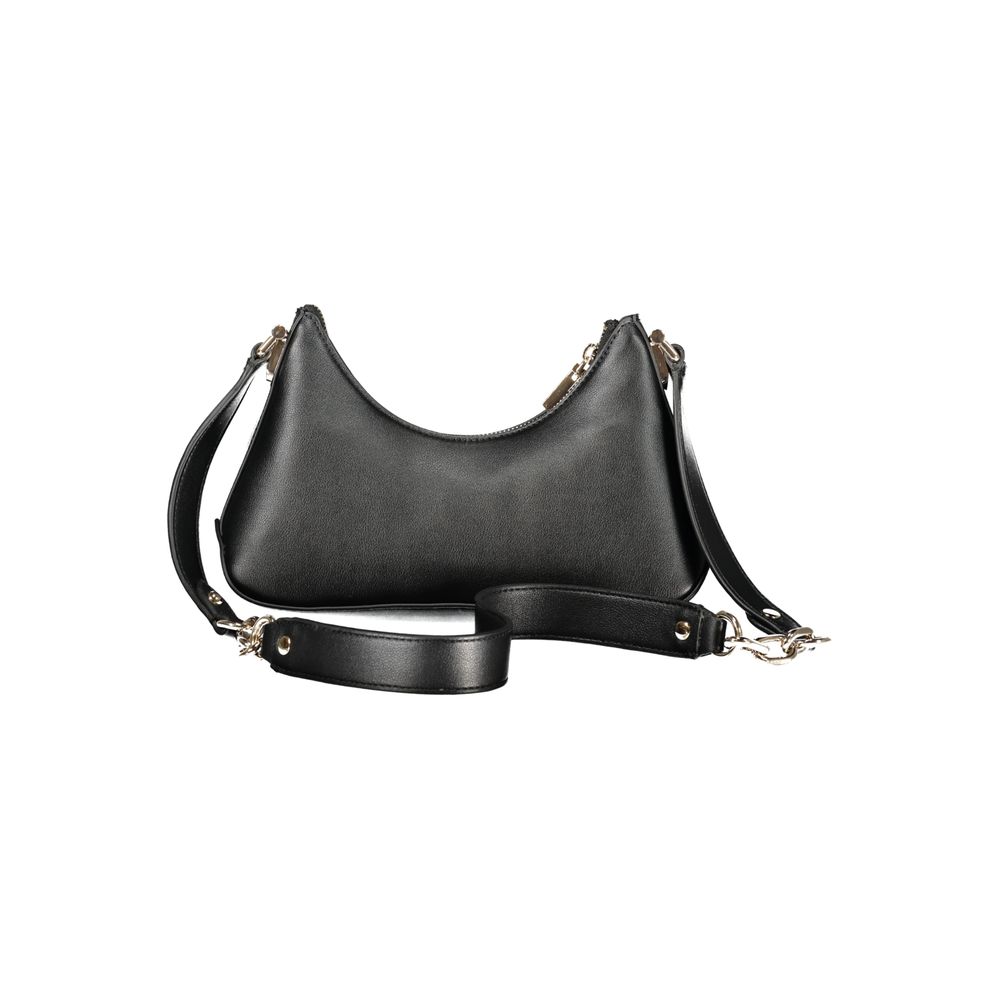 Guess Jeans Nero shoulder bag made of polyurethane for women, featuring a sleek, stylish design with a shoulder strap and modern details.