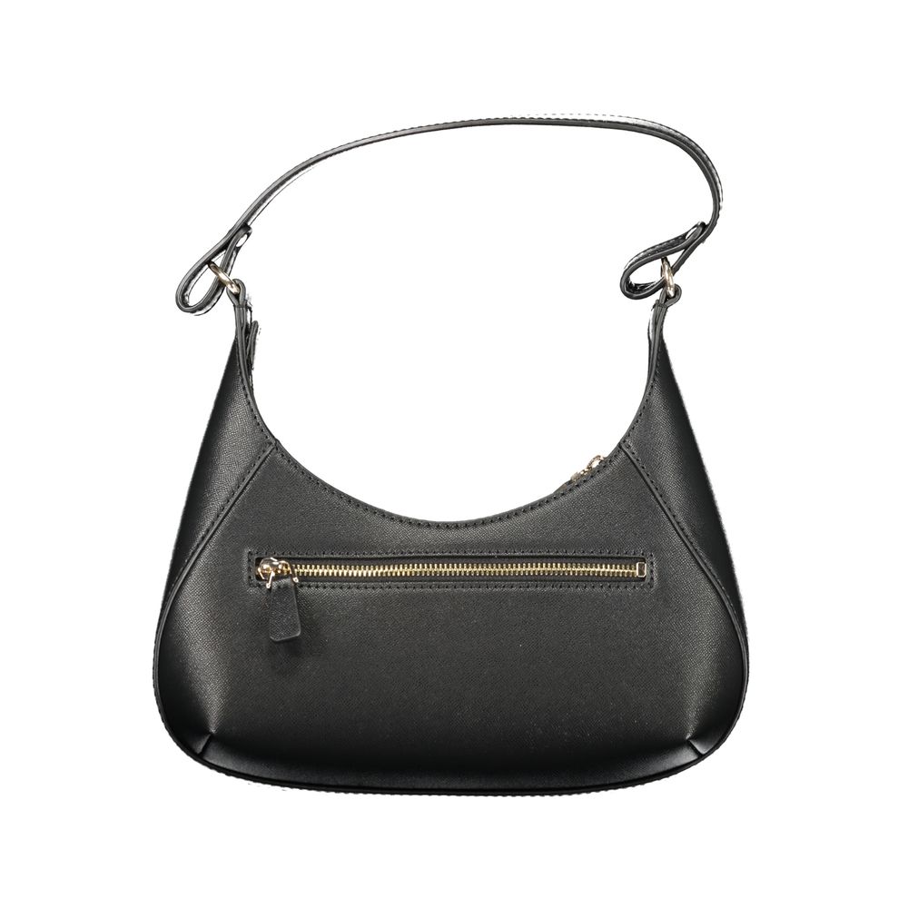 Guess Jeans Nero polyurethane women's handbag with sleek design and top handle, perfect for stylish everyday use.