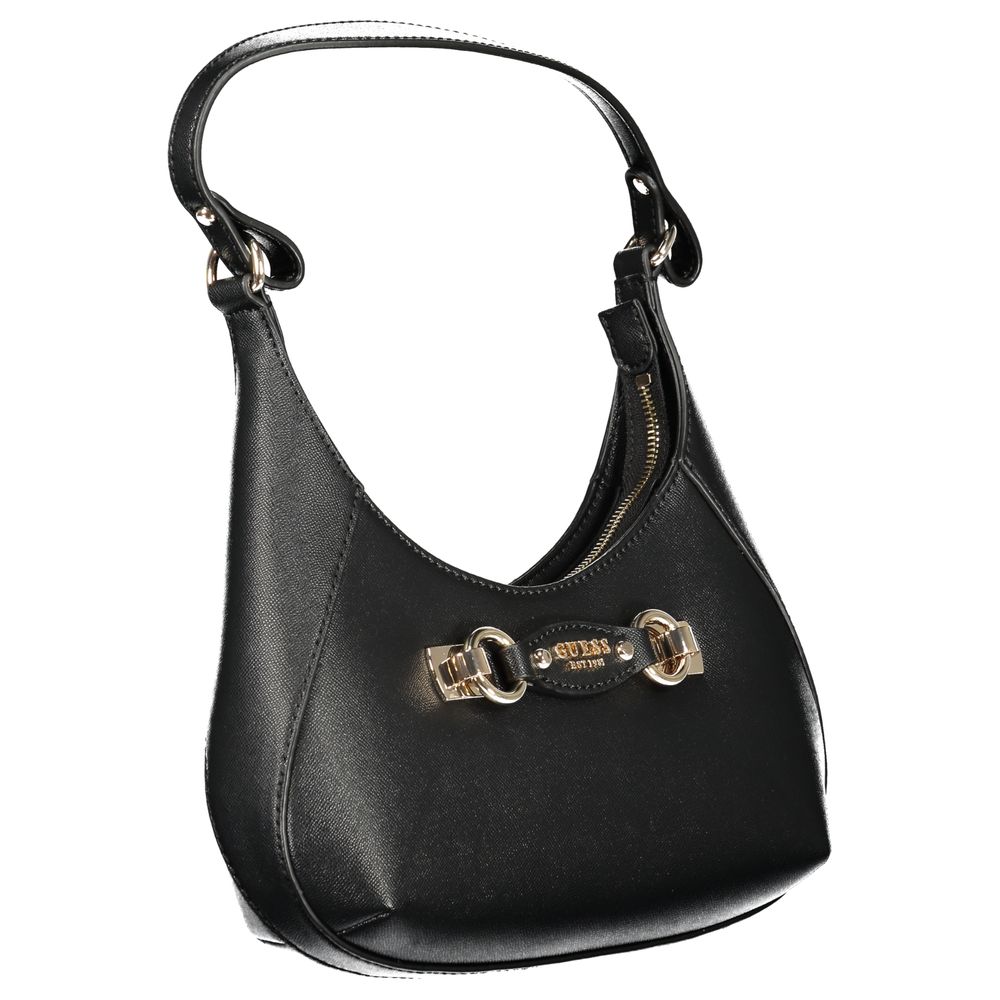 Guess Jeans Nero polyurethane women's handbag with sleek black design and stylish handles, perfect for casual and chic outfits.