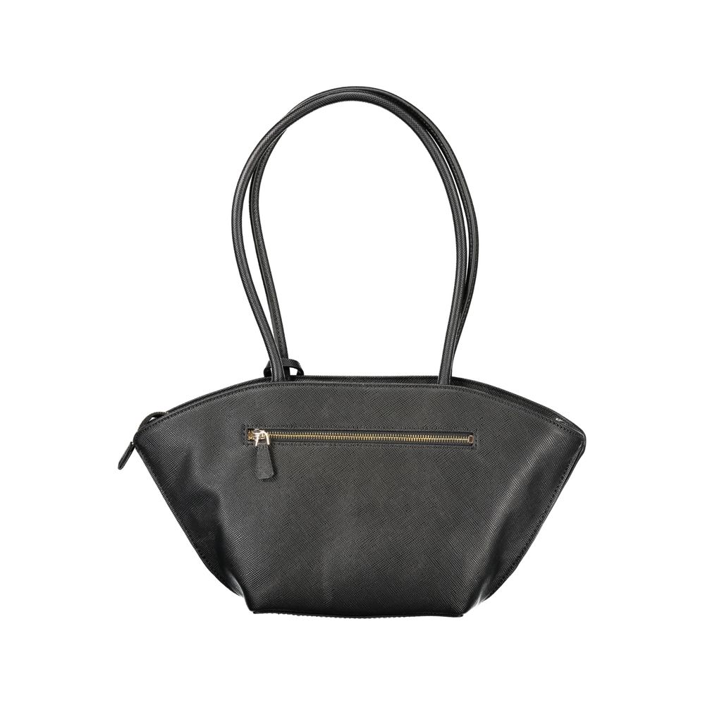 Black Guess Jeans women's handbag made of polyurethane, featuring a sleek design and shoulder strap, ideal for everyday use.