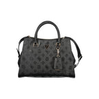 Guess Jeans Nero black polyurethane woman handbag with sleek design and top handle, stylish accessory for everyday wear.