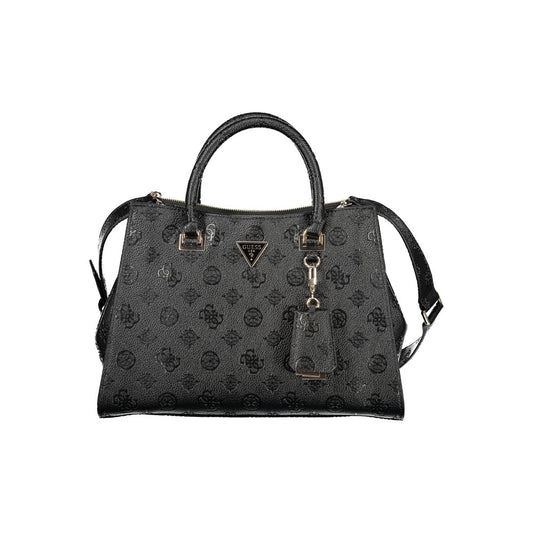 Guess Jeans Nero Poliuretano Woman Handbag Guess Jeans
