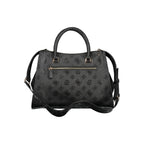 Guess Jeans Nero black polyurethane woman handbag with sleek design and silver hardware, stylish and versatile accessory.
