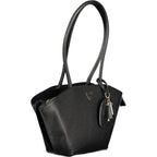 Black Guess Jeans women's handbag made of polyurethane with a sleek design and stylish details.