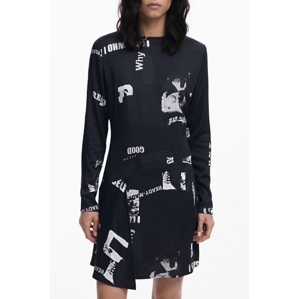 Desigual Nero Viscosa Women Dress Desigual