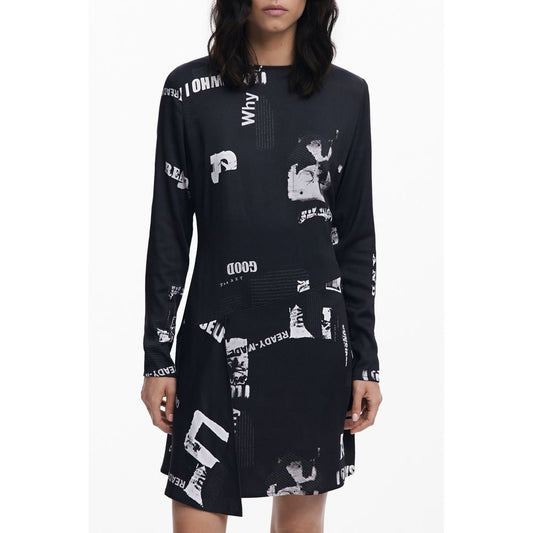Desigual Nero Viscosa Women Dress Desigual
