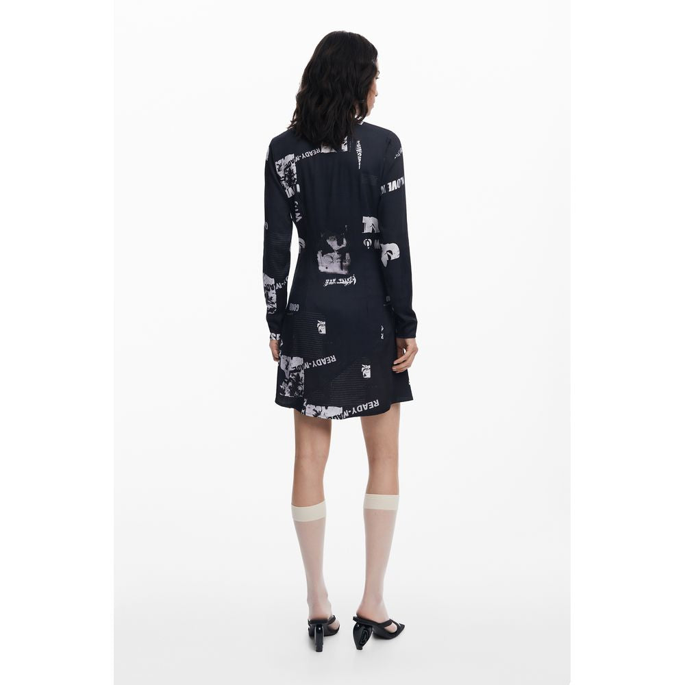 Desigual Nero Viscosa Women Dress Desigual