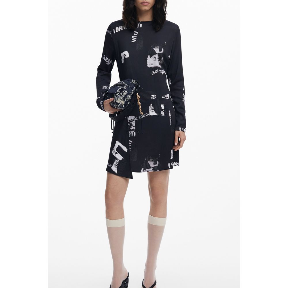Desigual Nero Viscosa Women Dress Desigual