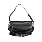 Guess Jeans black polyurethane women's handbag with sleek design and practical handles, perfect for stylish everyday use.