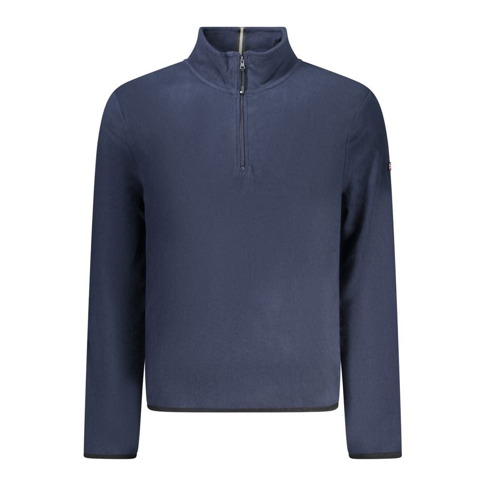 Norway 1963 blue polyester men's sweatshirt with a crew neckline and long sleeves, casual stylish men's apparel