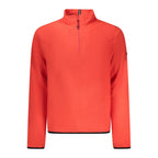 Norway 1963 red polyester men's sweatshirt with crew neck and long sleeves, casual winter apparel.