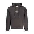 Calvin Klein Nero cotton men's hoodie with hood, long sleeves, and front kangaroo pocket, casual and comfortable.