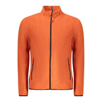 Norway 1963 orange polyester men's sweatshirt with long sleeves and ribbed cuffs, casual style, front crew neckline.